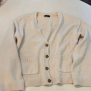 GAP Women's Cream Cardigan with Button Detail